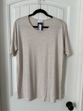 Women's Crew Neck Short Sleeve Tee - Beige